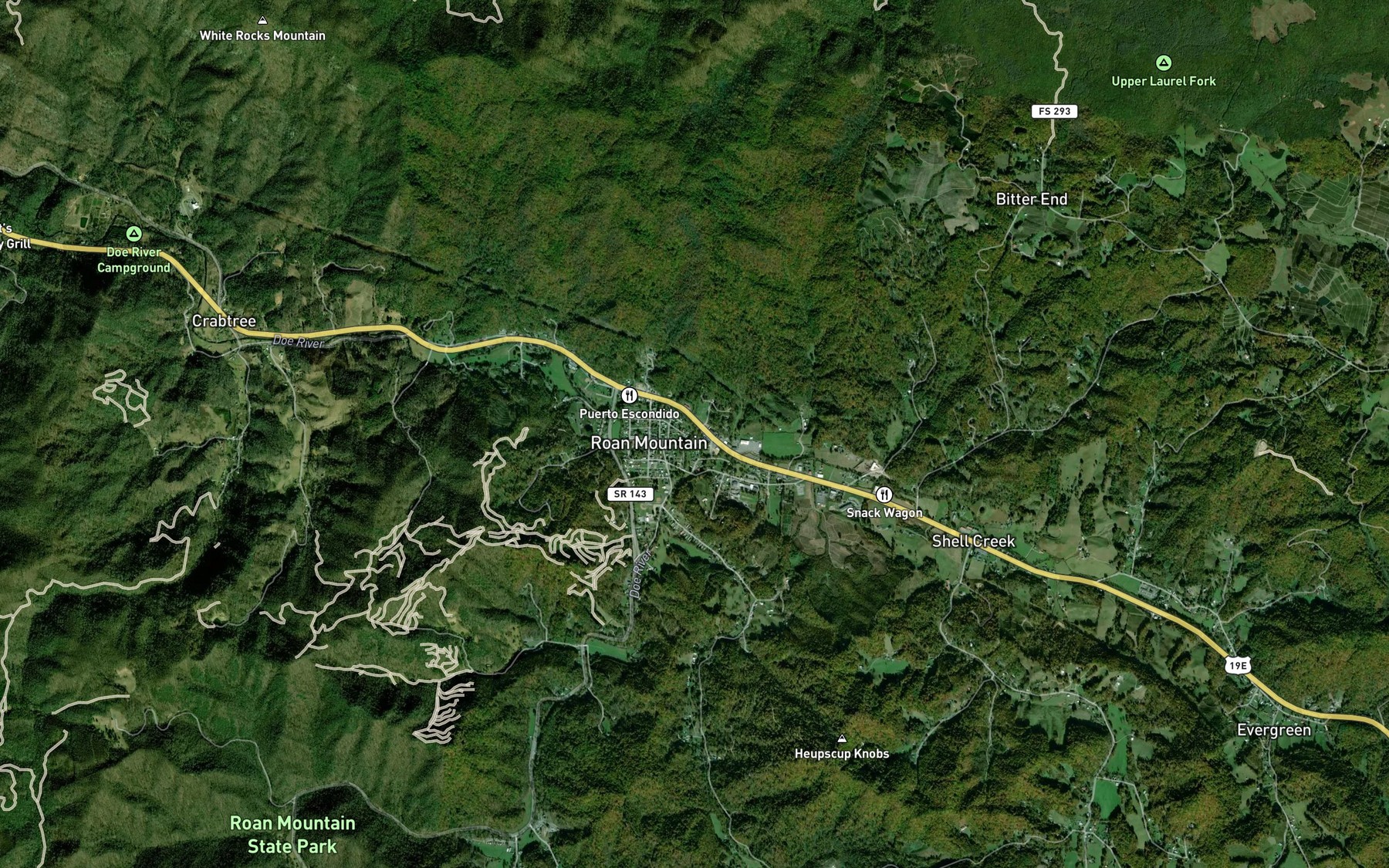 Satellite map of the Buck Creek