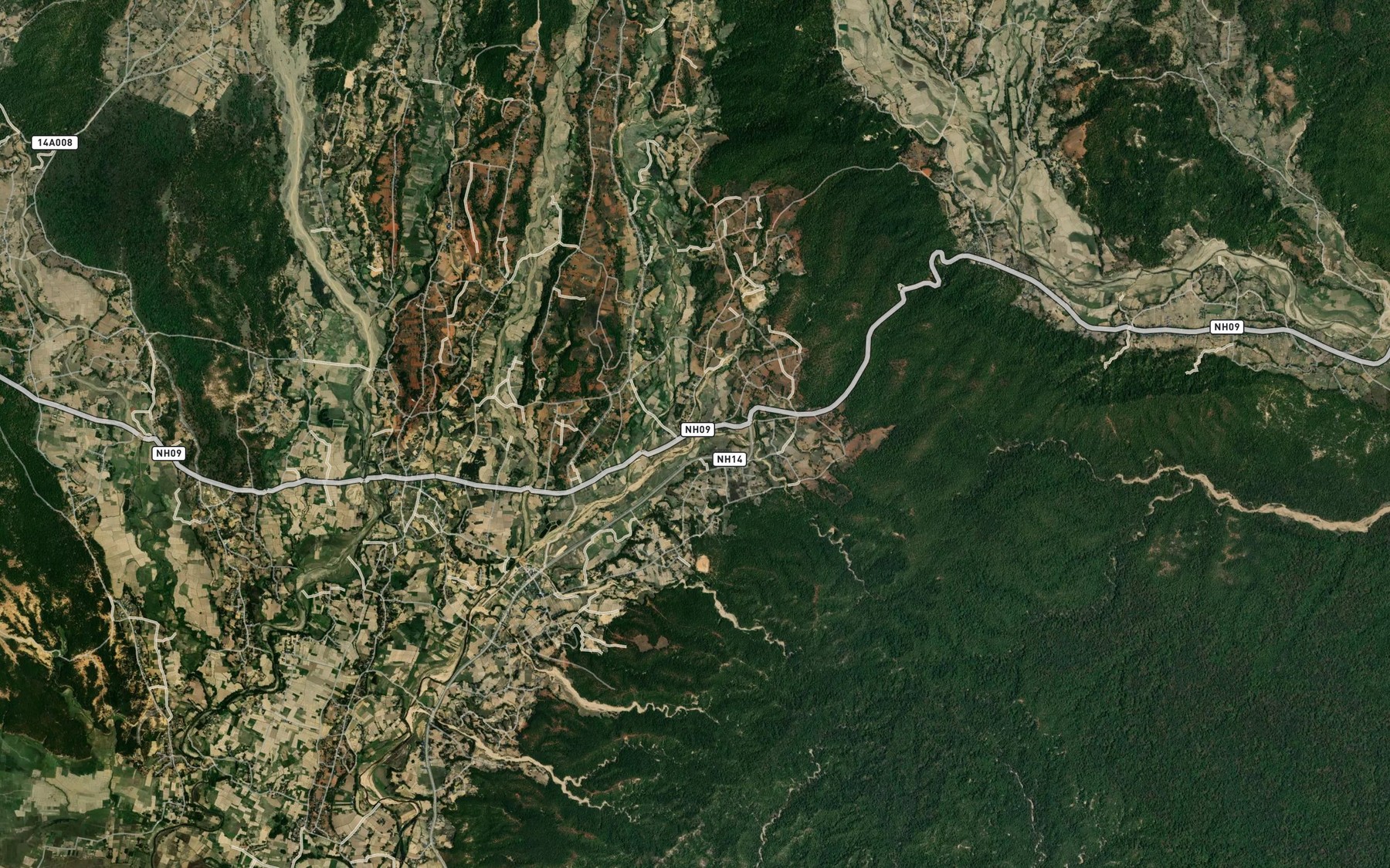 Satellite map of the Sundari Khola