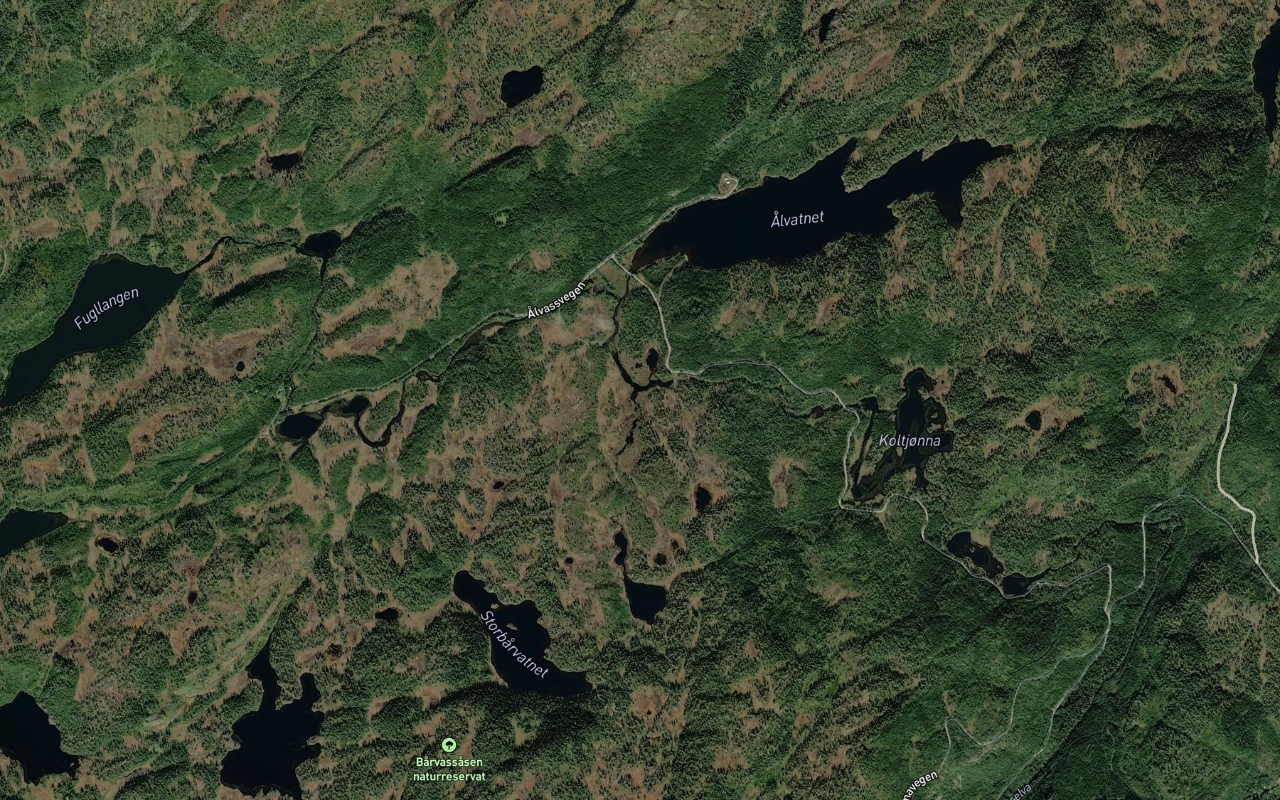 Satellite map of the Hogfossen