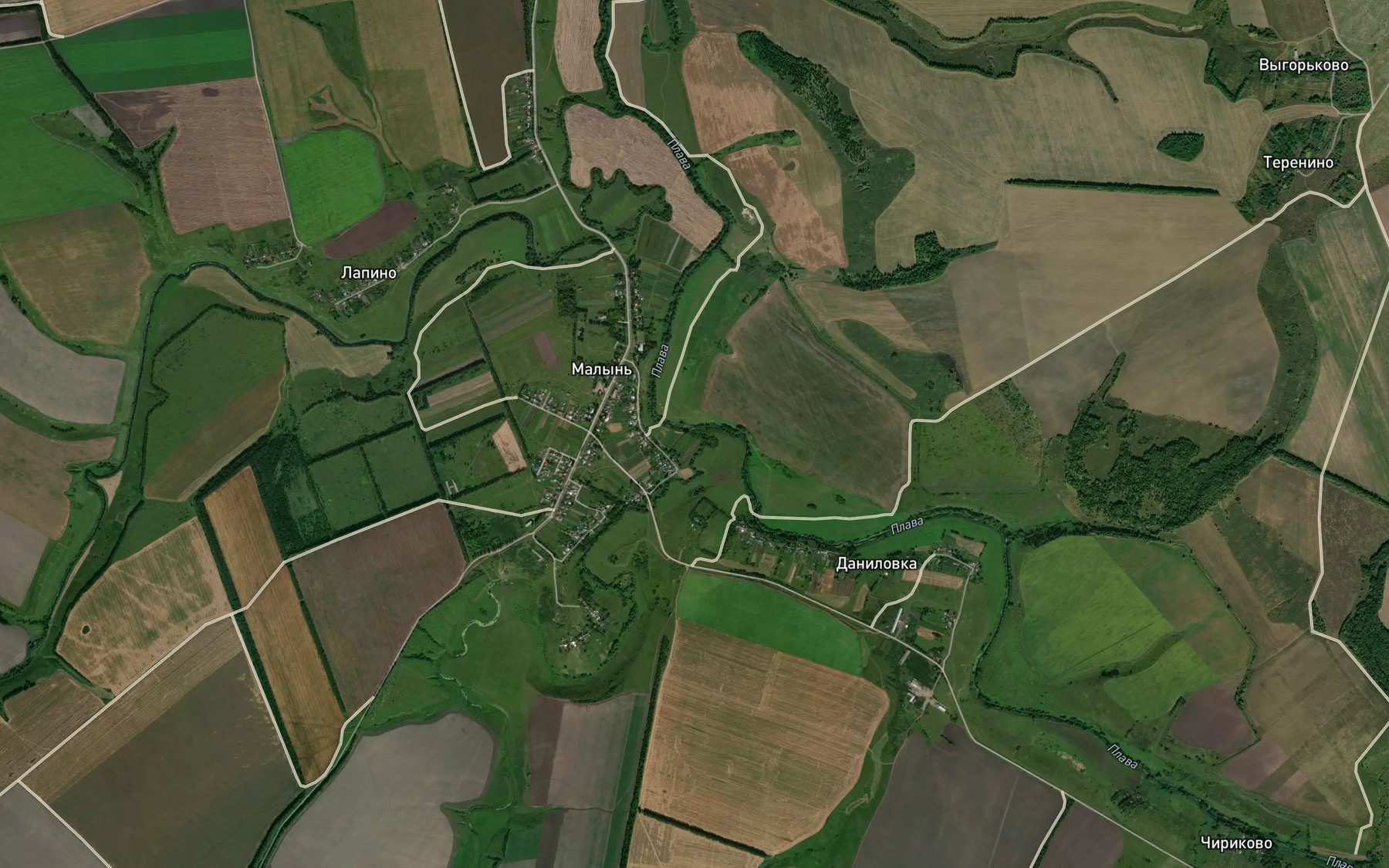 Satellite map of the Malyn'