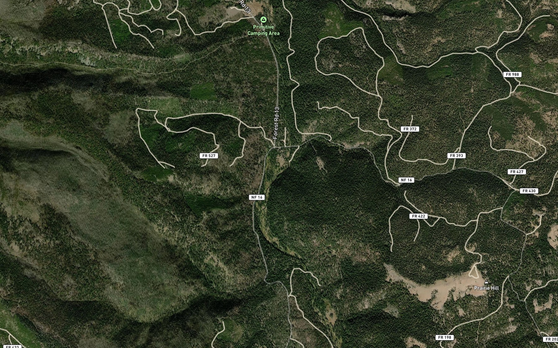 Satellite map of the Short Creek