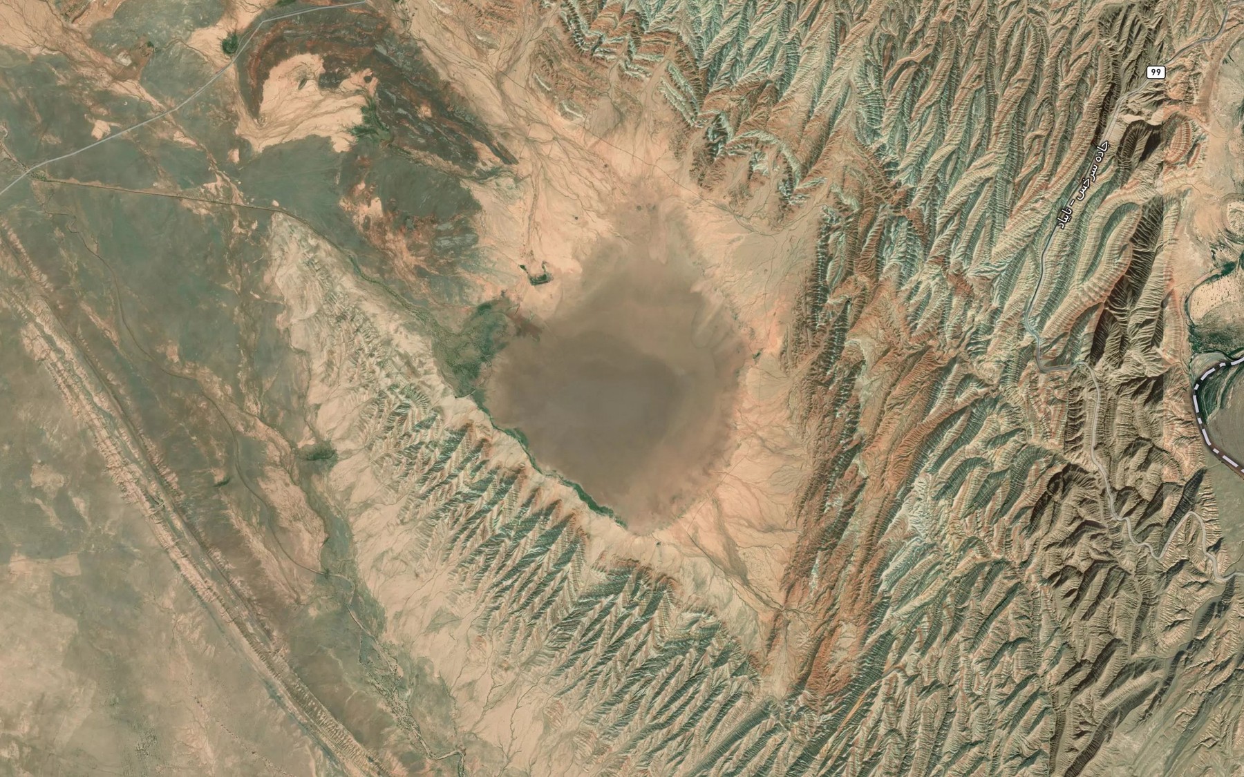Satellite map of the Daryacheh-ye Kanzakan