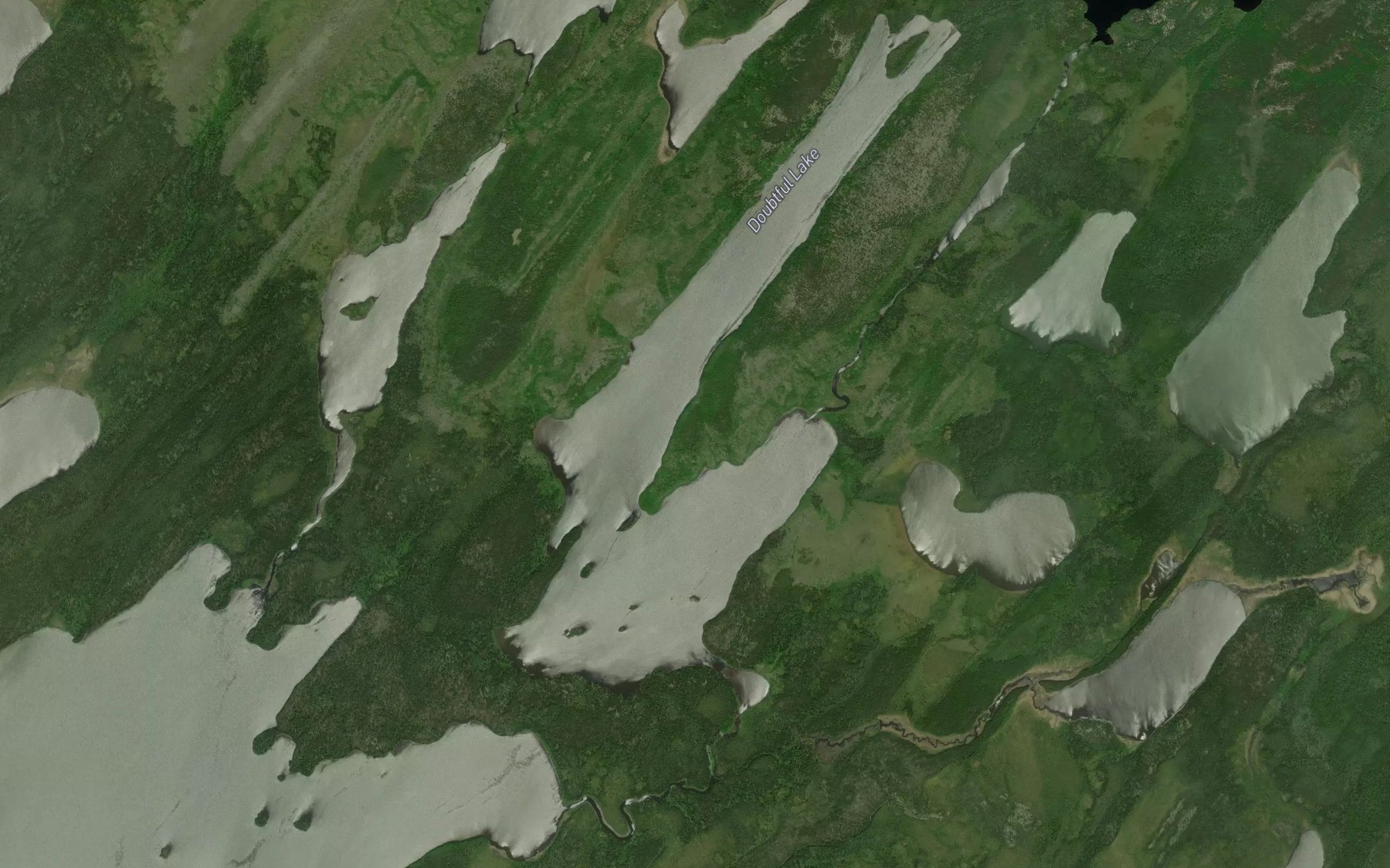 Satellite map of the Doubtful Lake