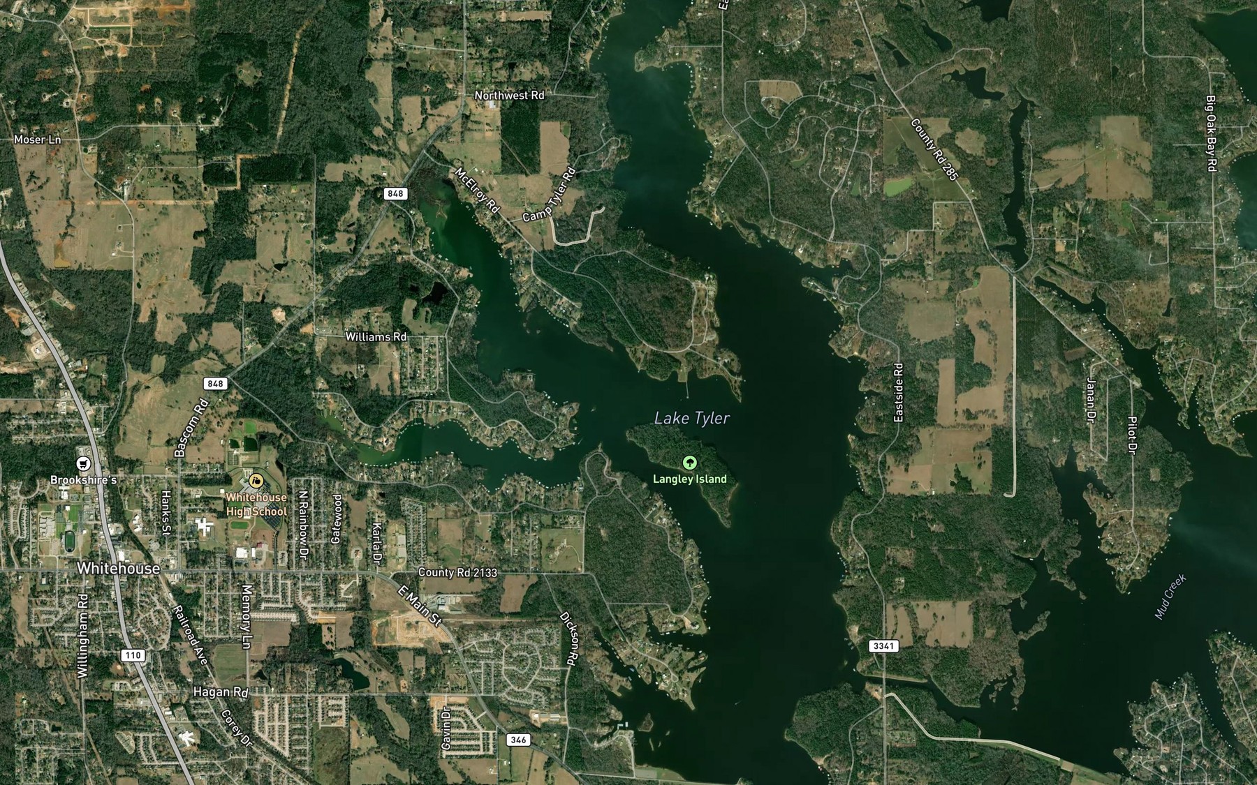Satellite map of the Gilley Creek