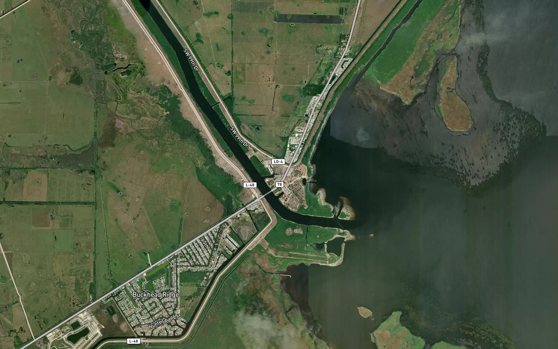 Satellite map of the Driver Park