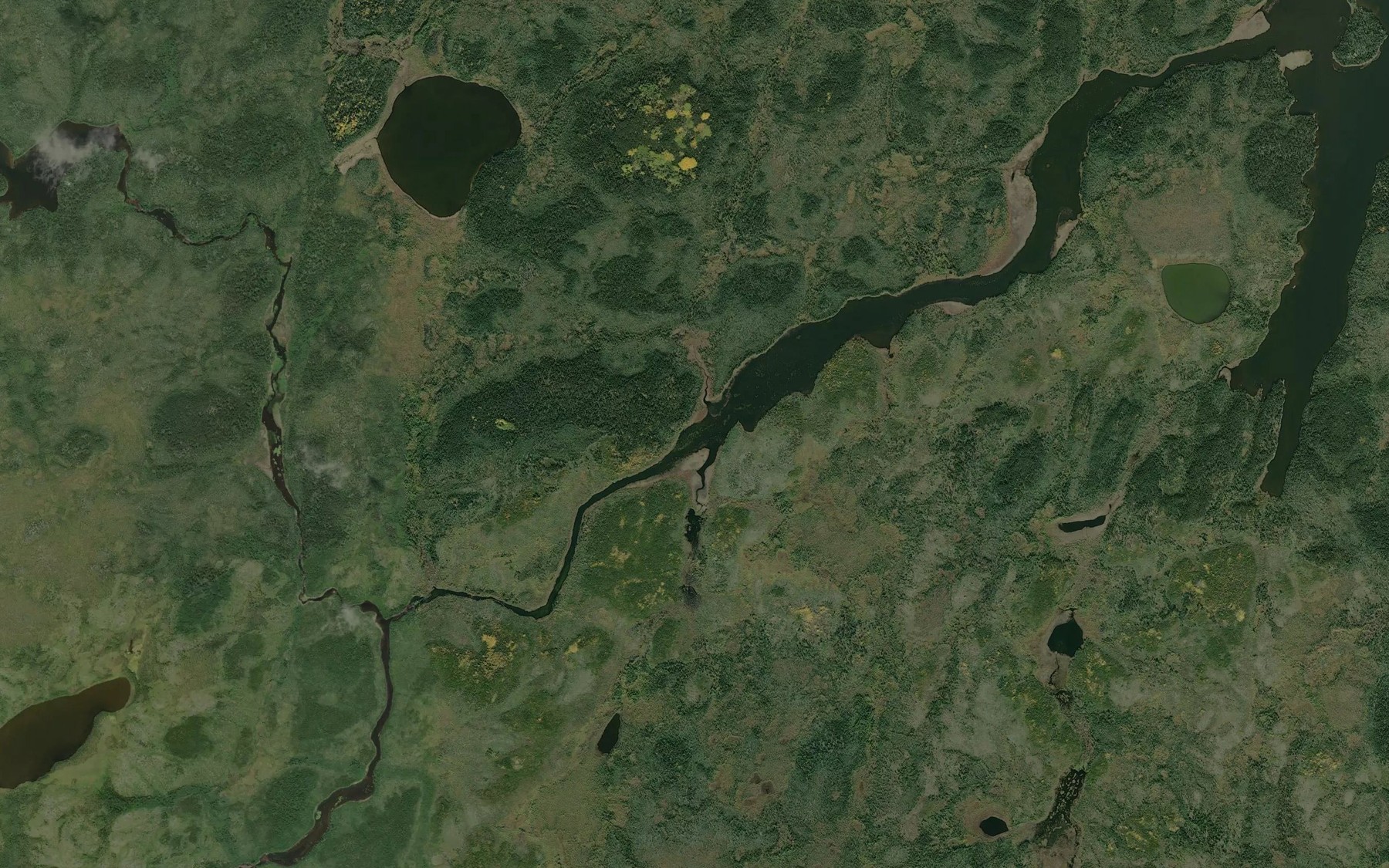 Satellite map of the Assinnewun Creek