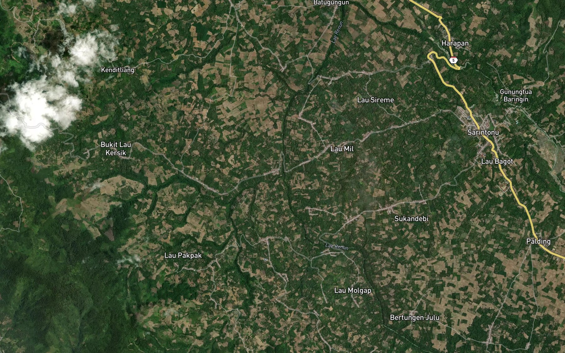 Satellite map of the Lae Malem