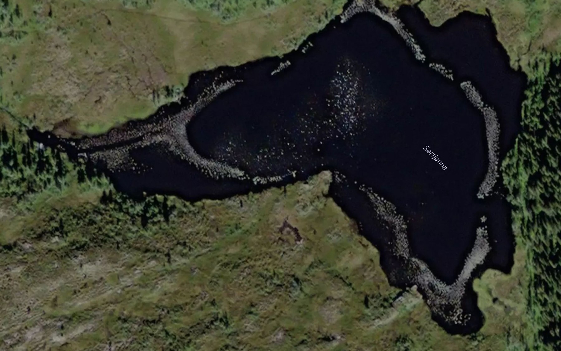 Satellite map of the Sortjorna