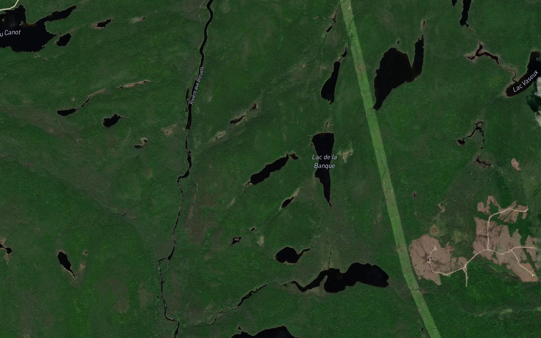Satellite map of the Lac des Bleuets