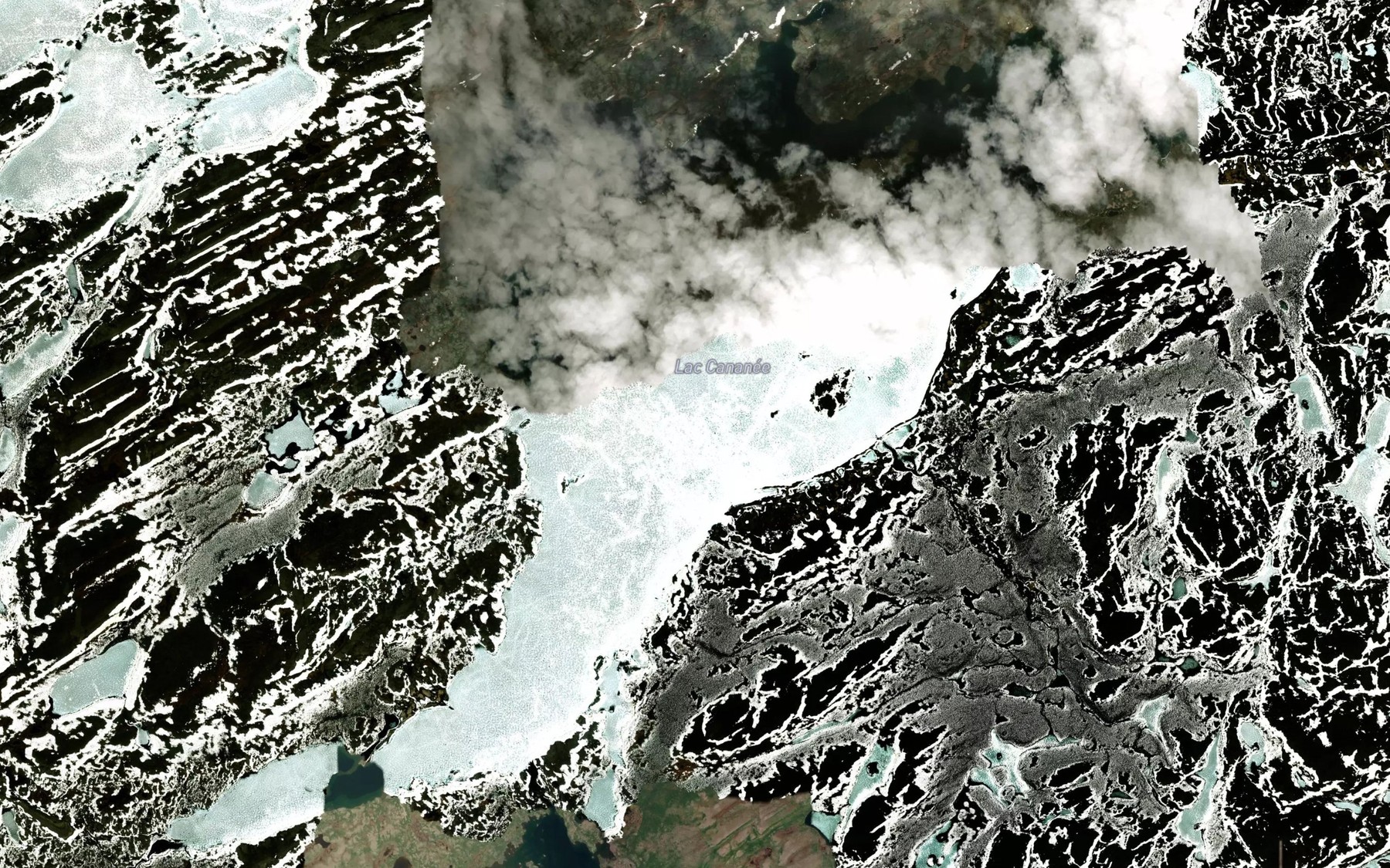 Satellite map of the Lac Cananee