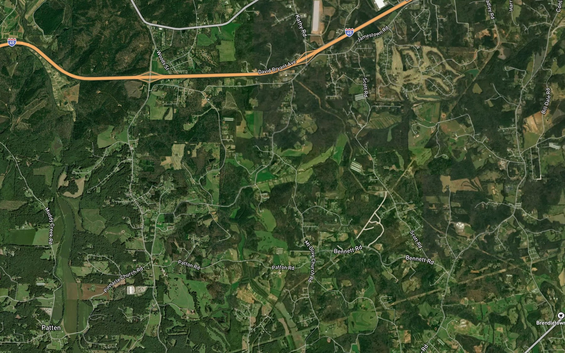 Satellite map of the Jack Branch