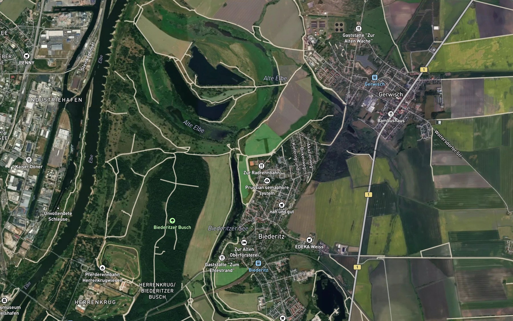 Satellite map of the Potstrine