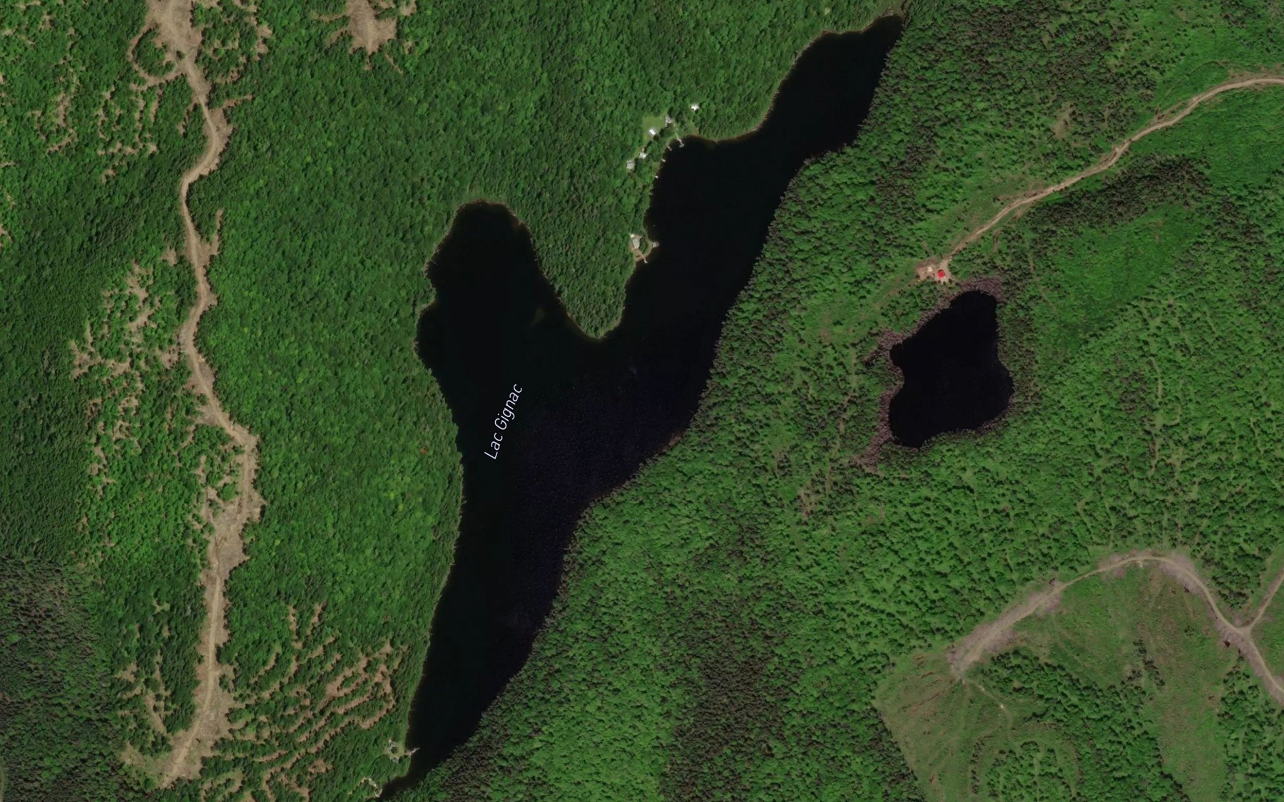 Satellite map of the Lac Gignac