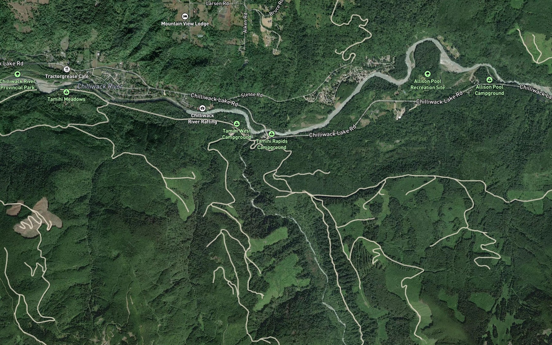 Satellite map of the Tamihi Creek