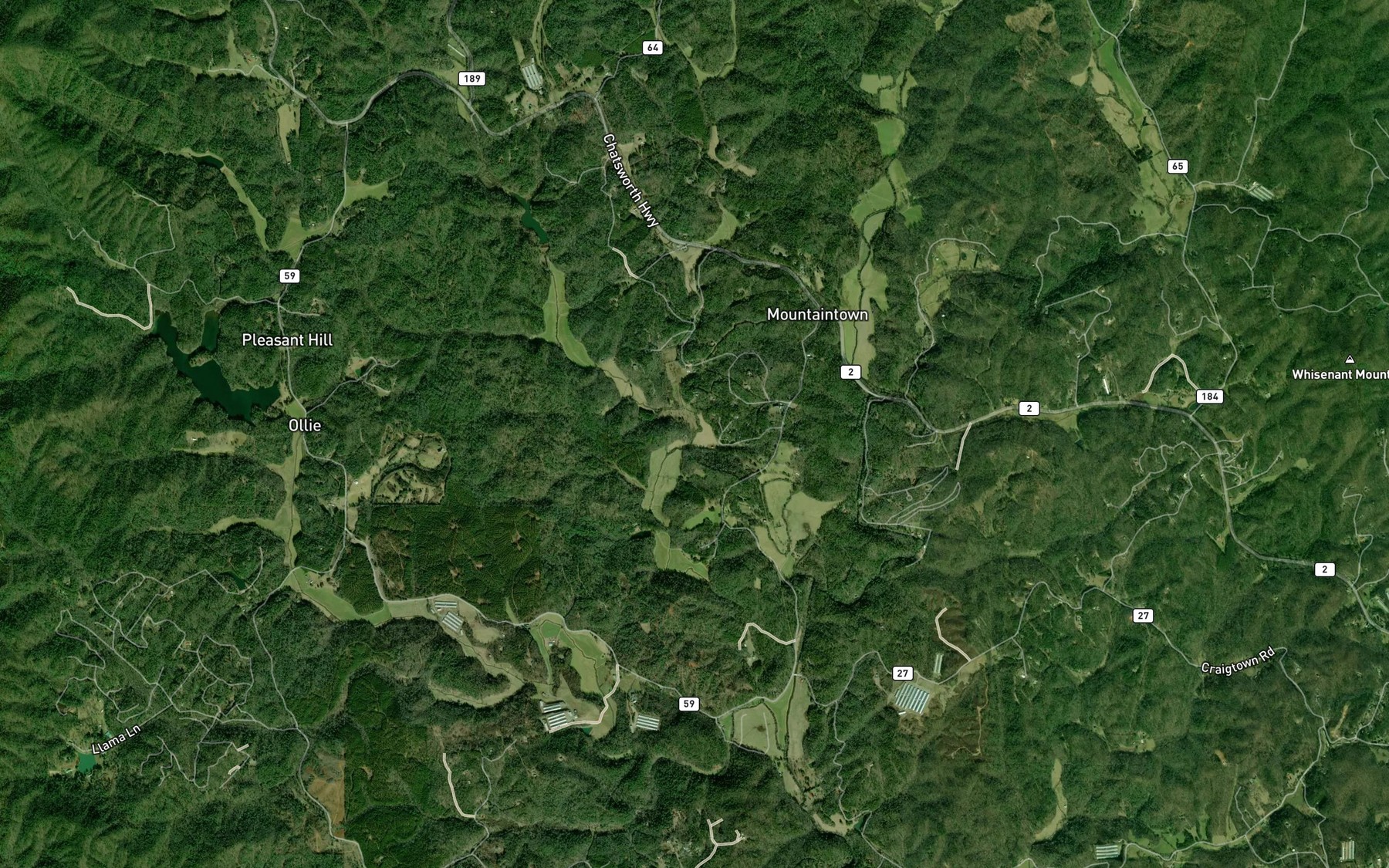 Satellite map of the Demps Creek