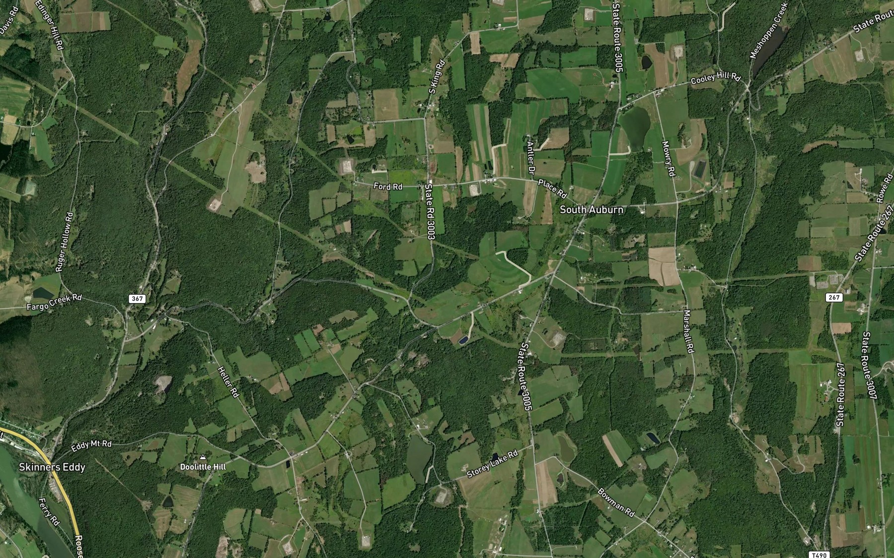 Satellite map of the Carter Creek