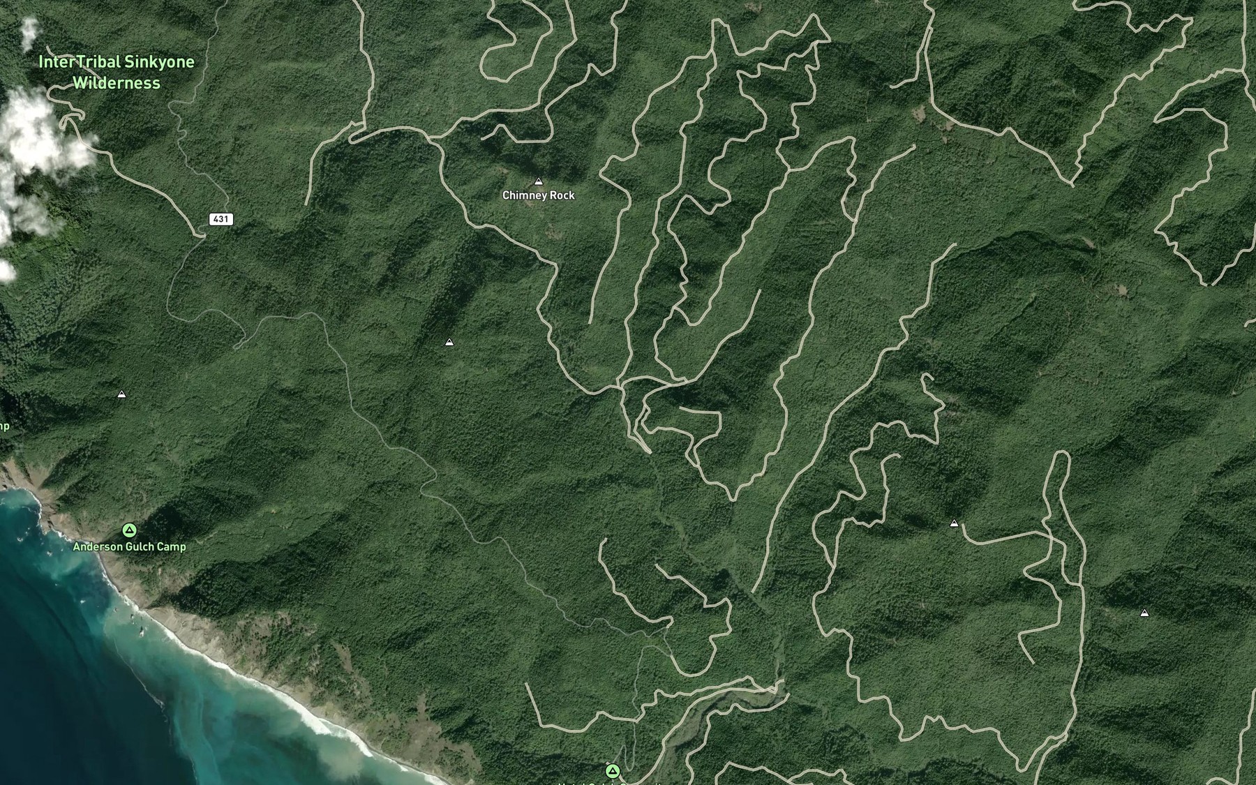Satellite map of the Little Bear Creek