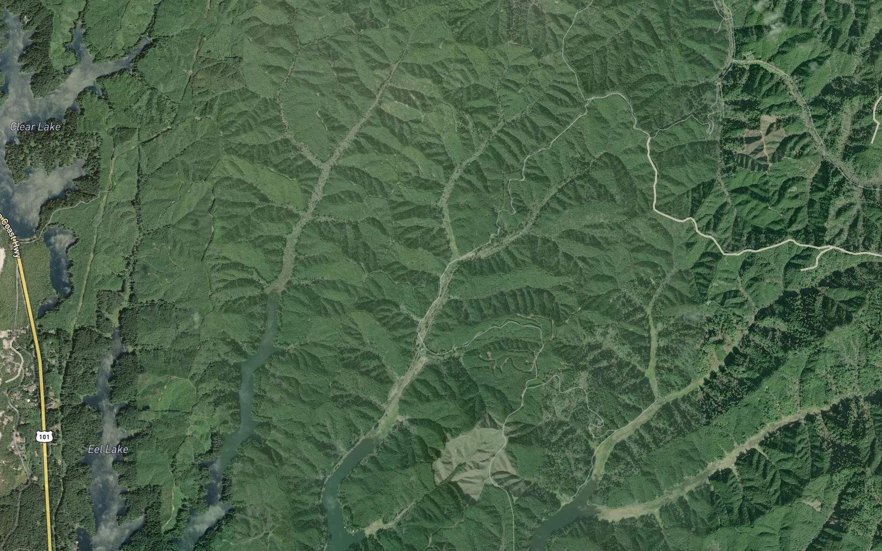 Satellite map of the Parker Creek