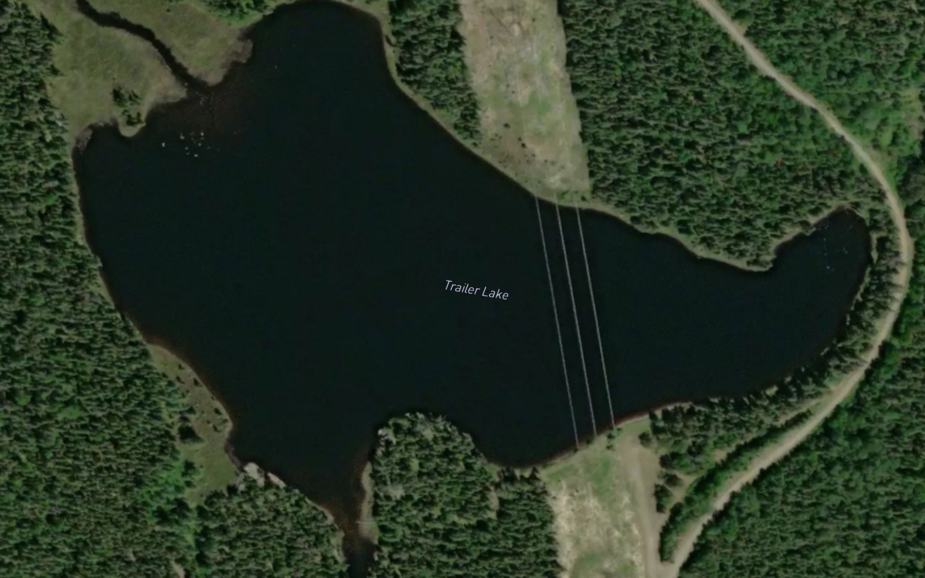 Satellite map of the Trailer Lake
