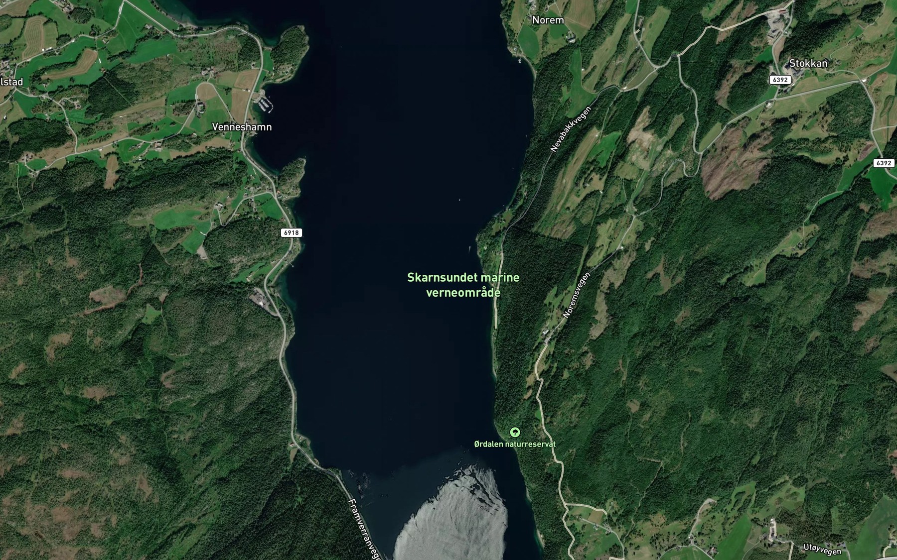 Satellite map of the Skarnsund