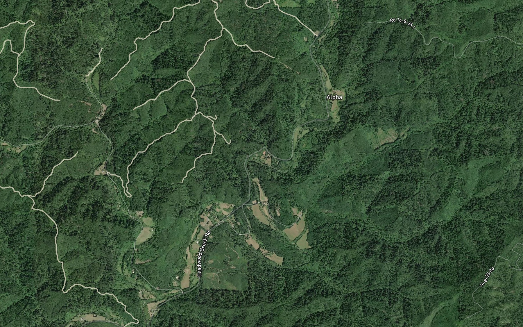 Satellite map of the Deer Creek