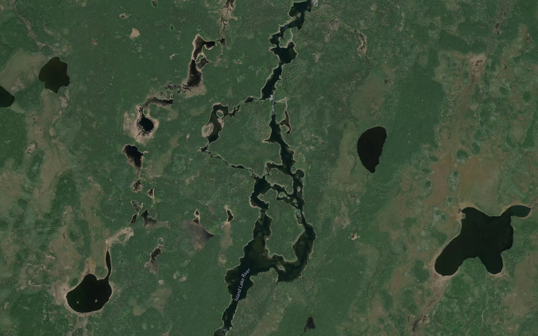 Satellite map of the Sakwaysew Rapids