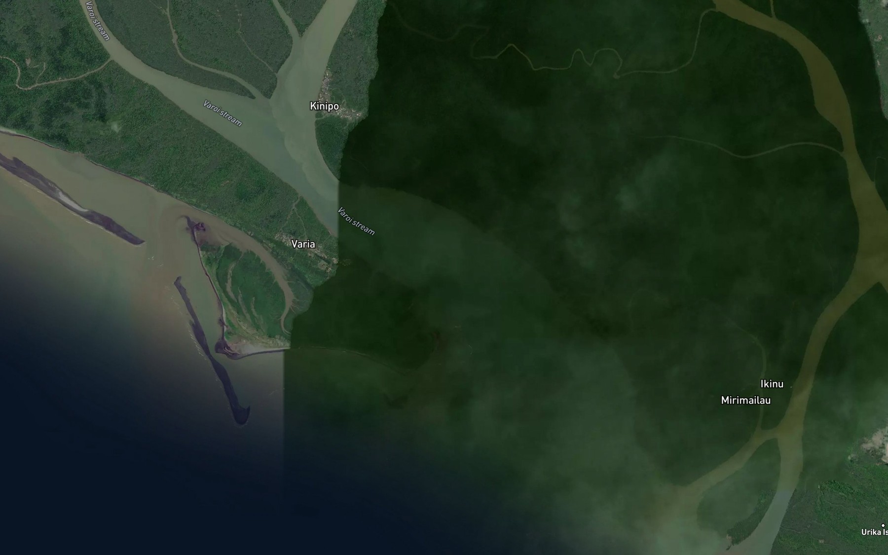 Satellite map of the Varoi River