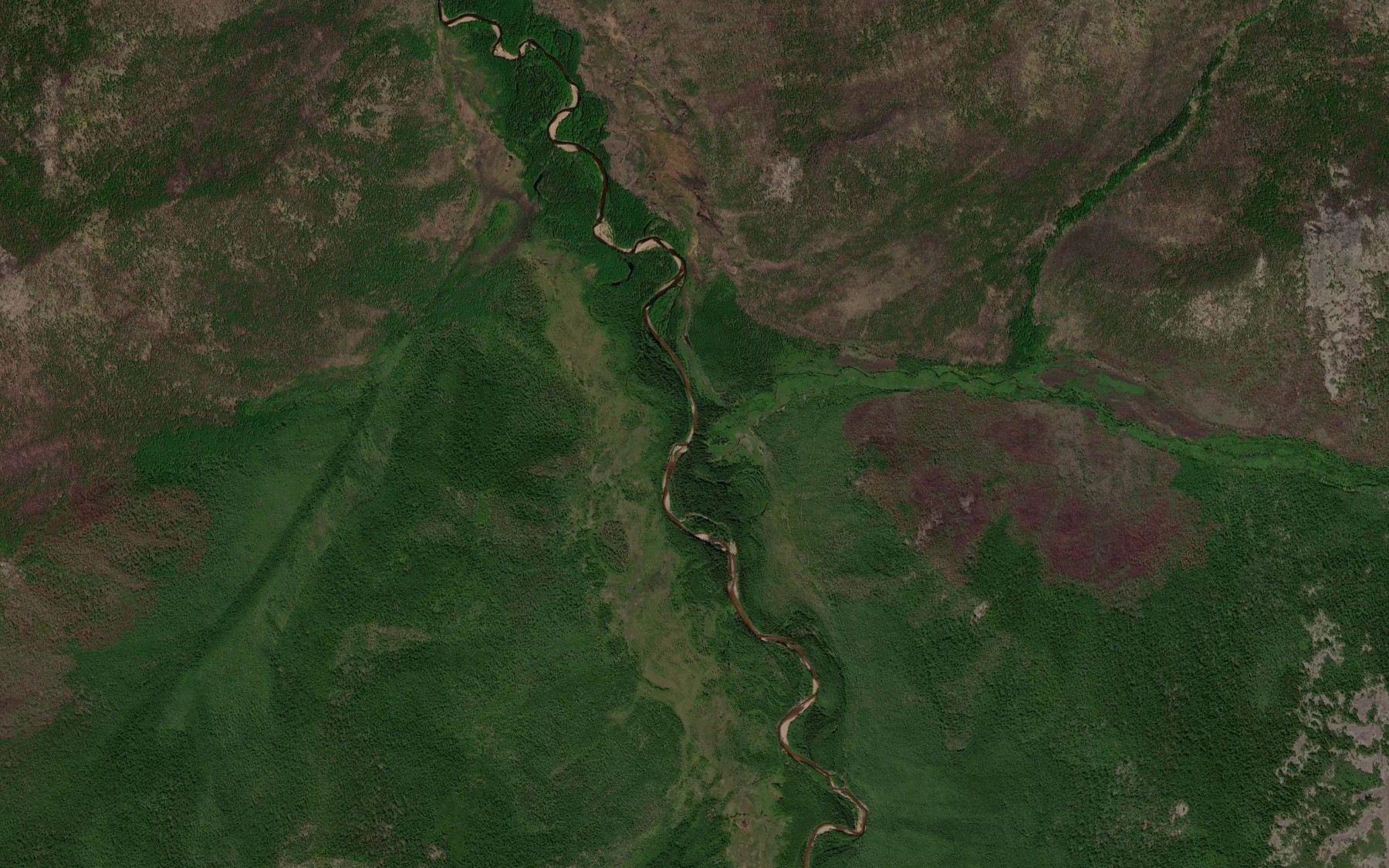 Satellite map of the Inyak