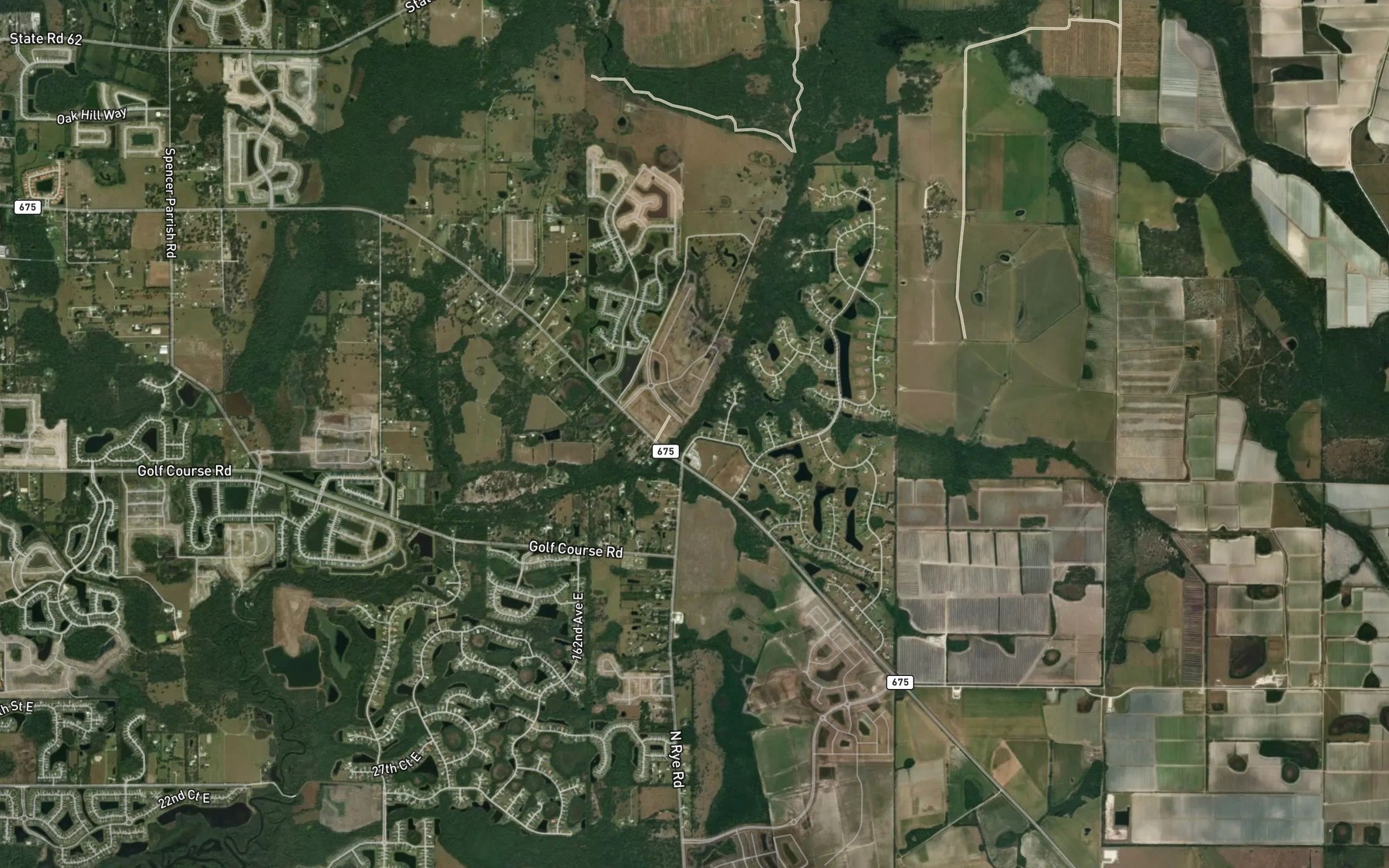 Satellite map of the Frye Canal