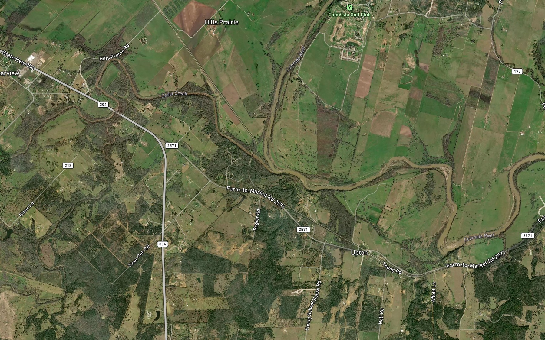 Satellite map of the Cedar Creek
