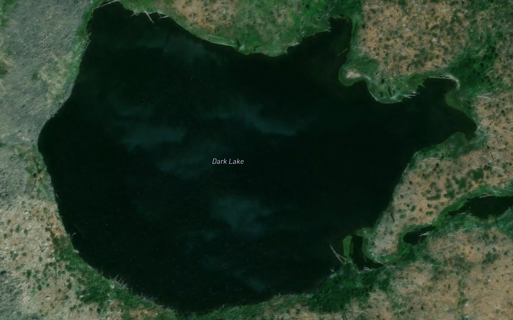 Satellite map of the Dark Lake