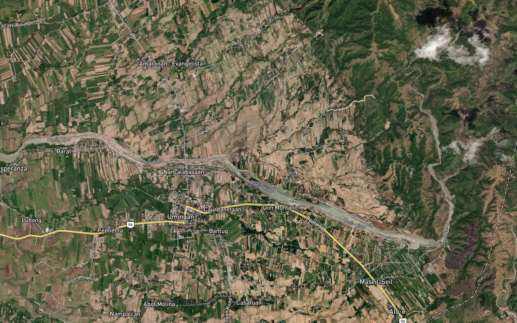 Satellite map of the Amitco River