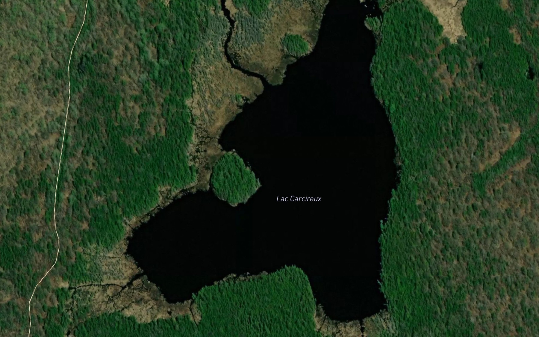 Satellite map of the Lac Carcireux