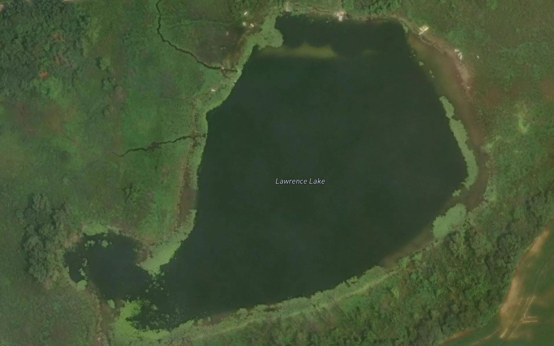 Satellite map of the Lawrence Lake