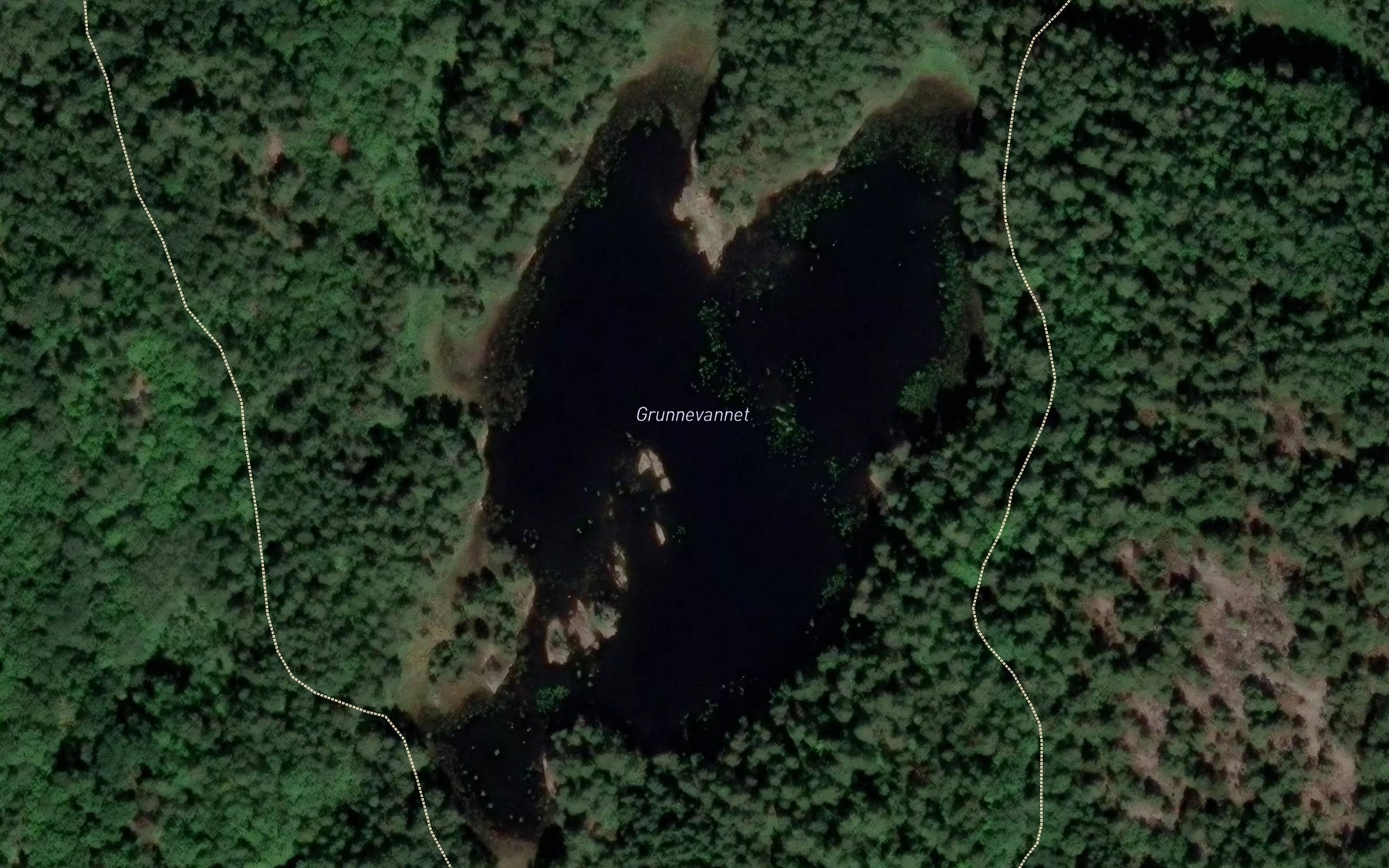 Satellite map of the Grunnevann