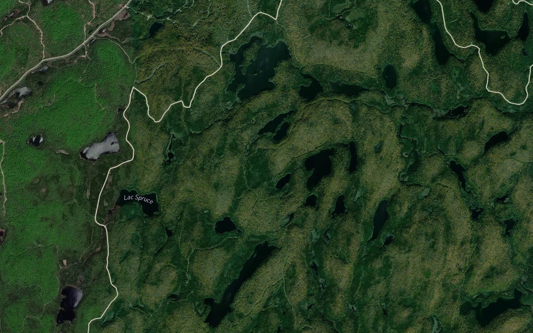 Satellite map of the Lacs Jumeaux