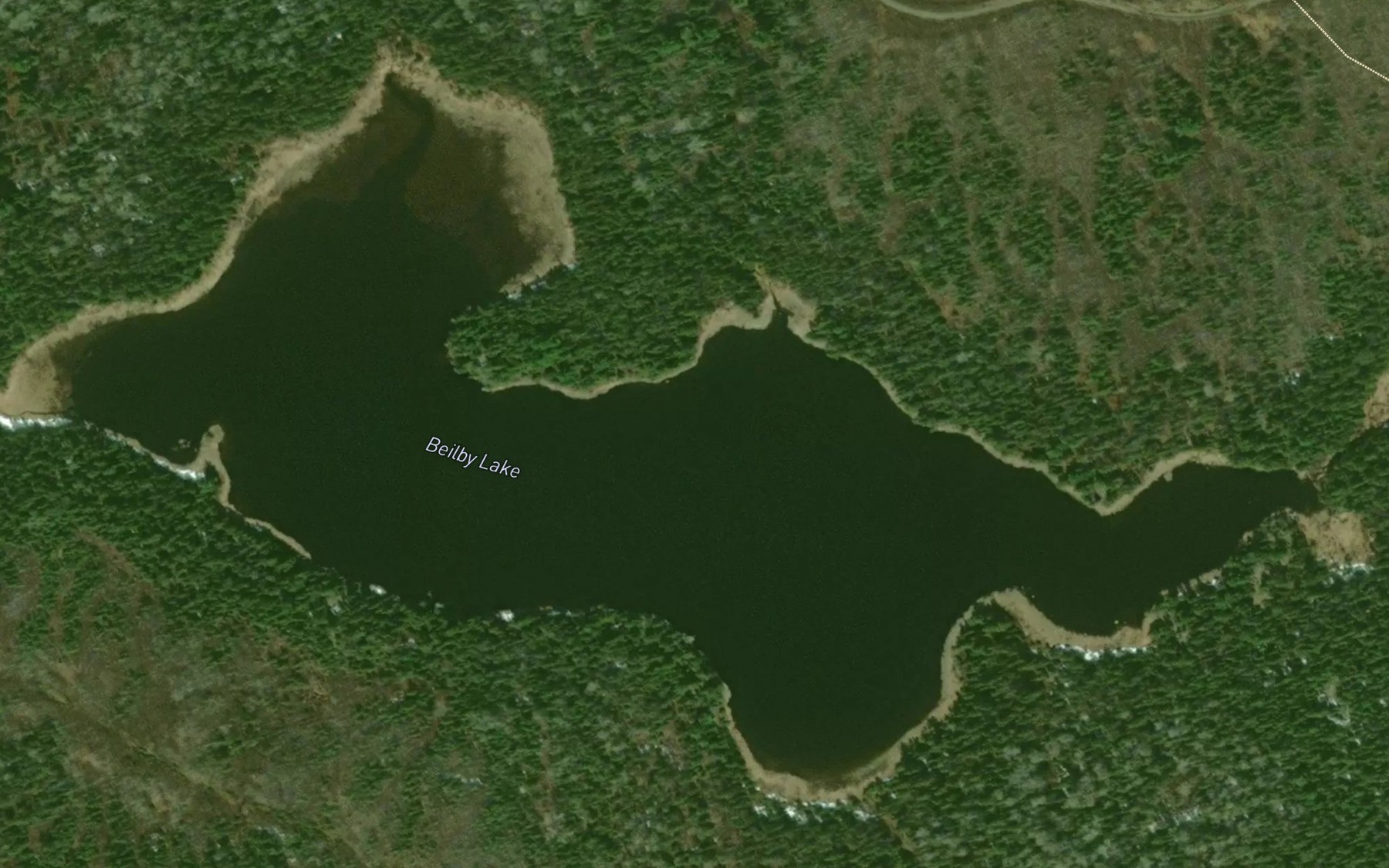 Satellite map of the Beilby Lake