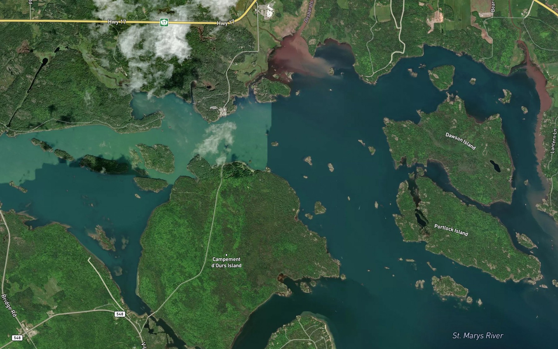 Satellite map of the McNab Reef