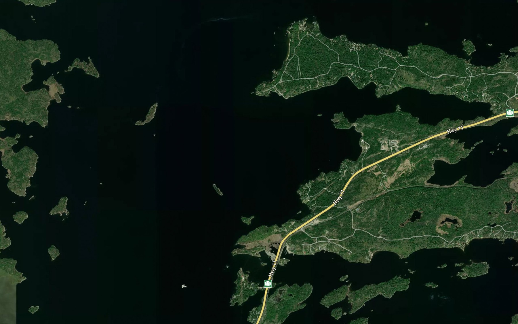 Satellite map of the Prospect Bay