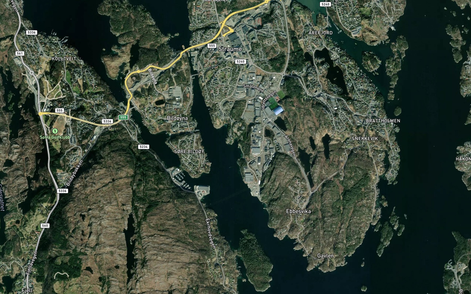 Satellite map of the Geitavika