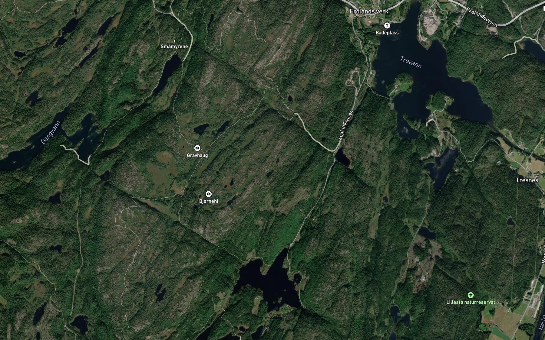 Satellite map of the Fremstetjennene