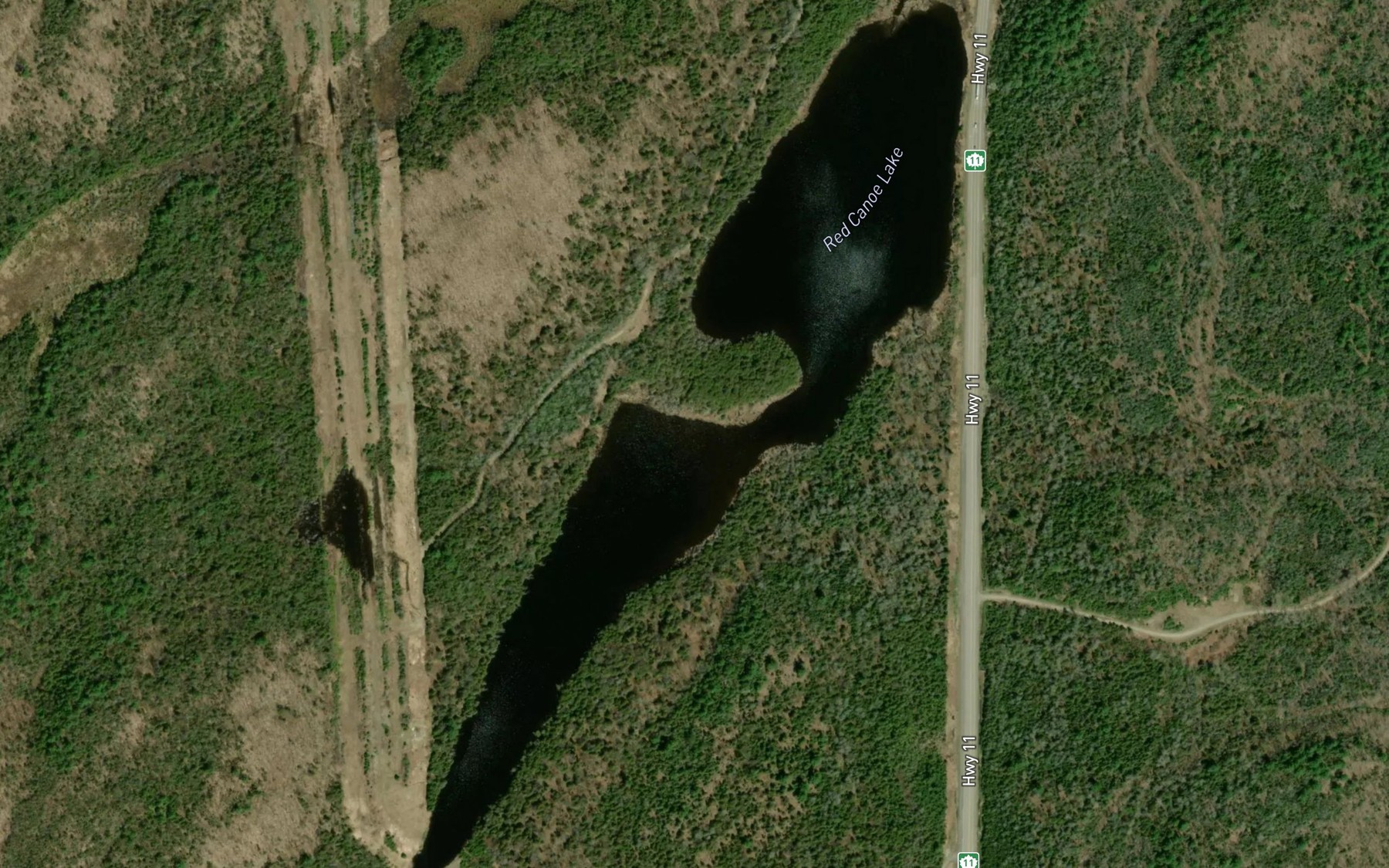 Satellite map of the Red Canoe Lake