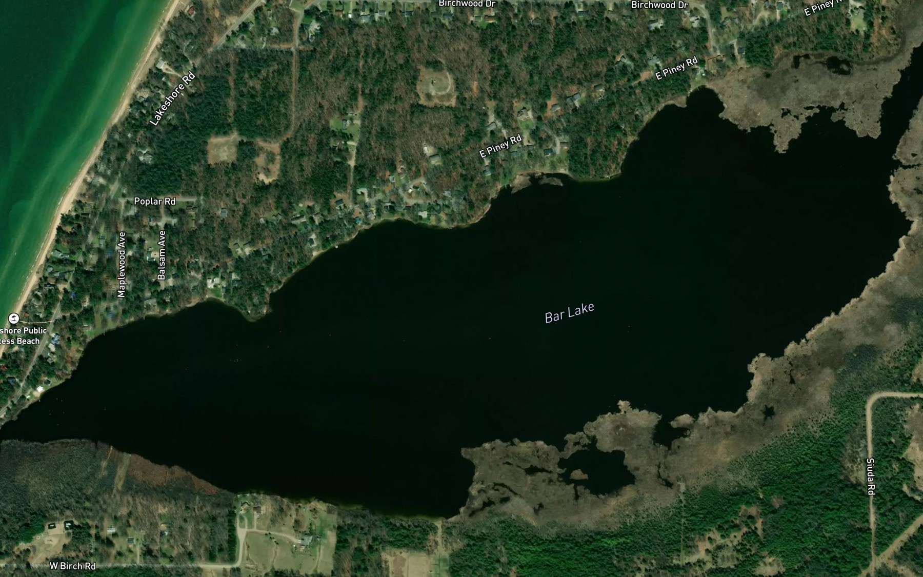 Satellite map of the Bar Lake