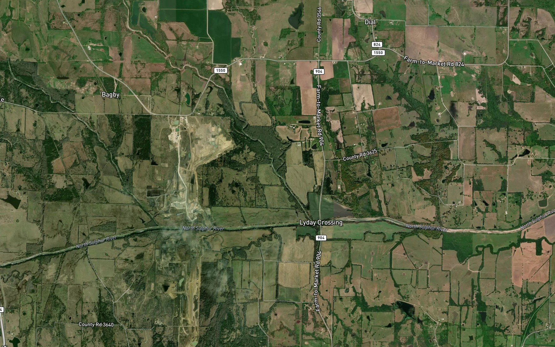 Satellite map of the McClure Creek