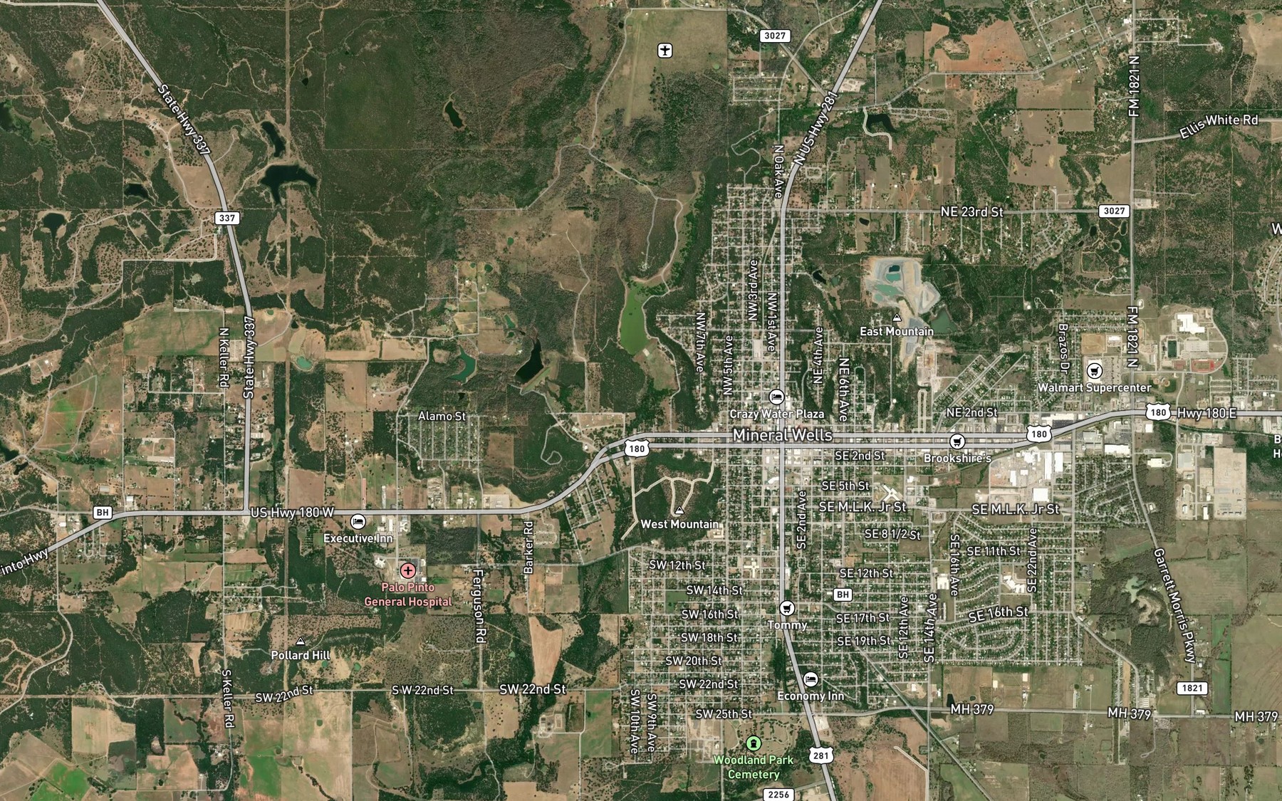 Satellite map of the Lake Pinto