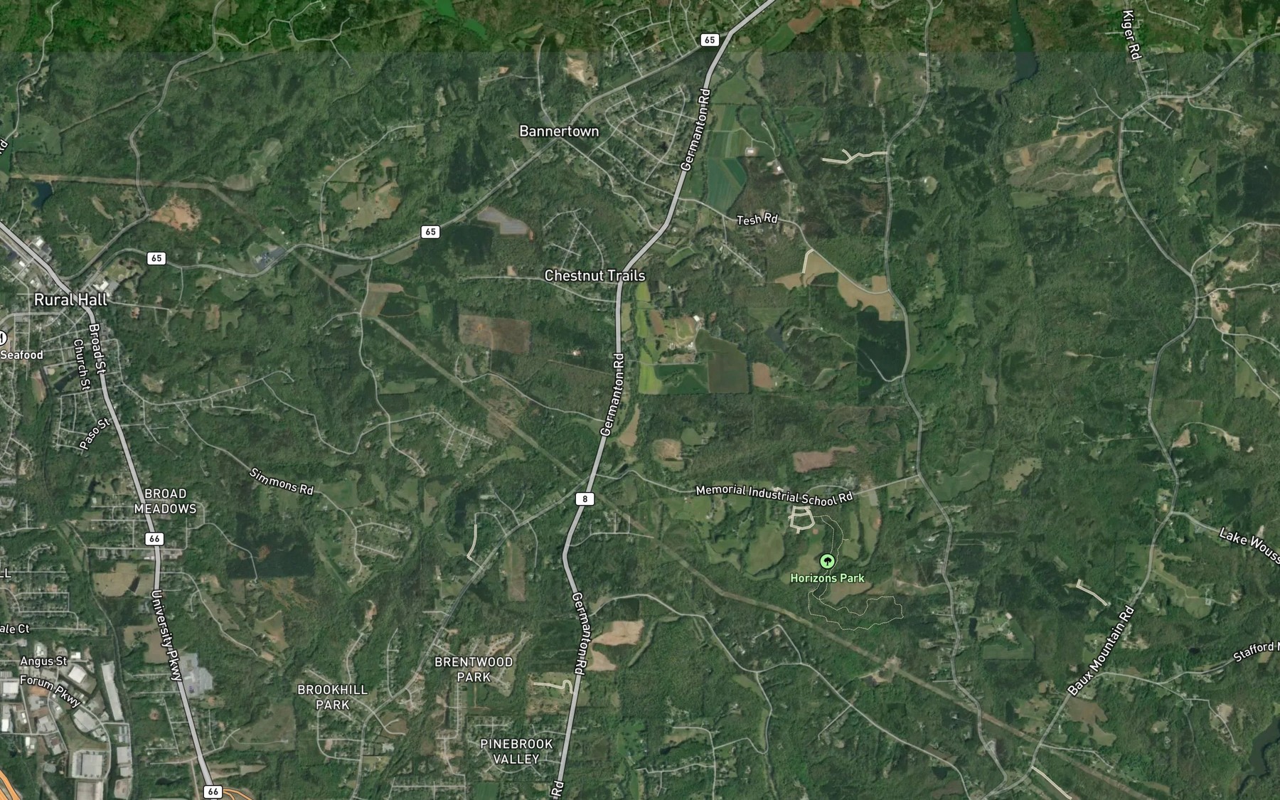 Satellite map of the Rough Fork