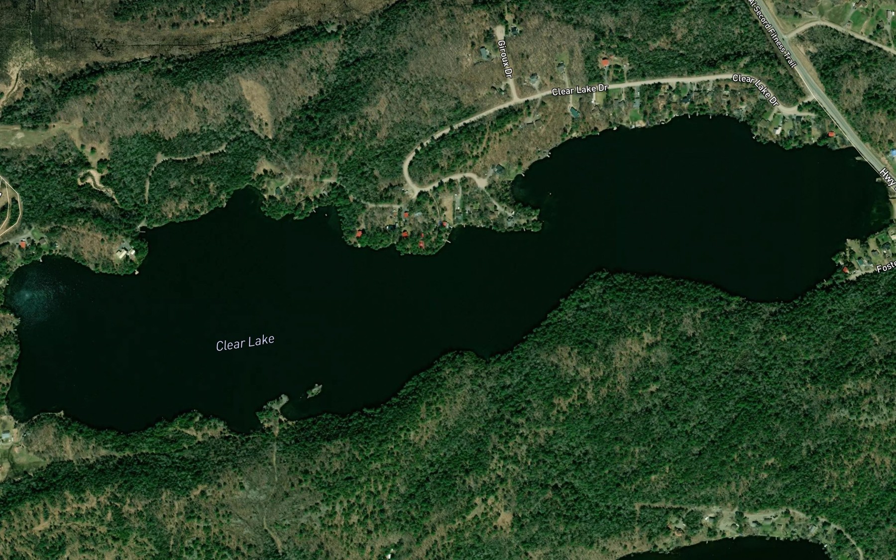 Satellite map of the Clear Lake
