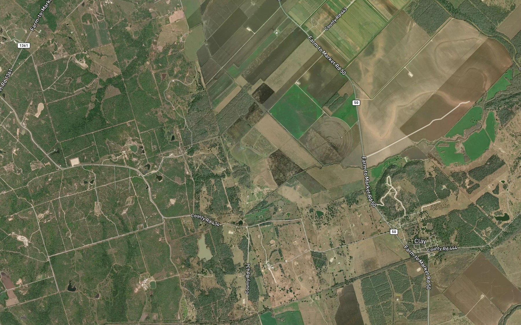 Satellite map of the Sandy Branch