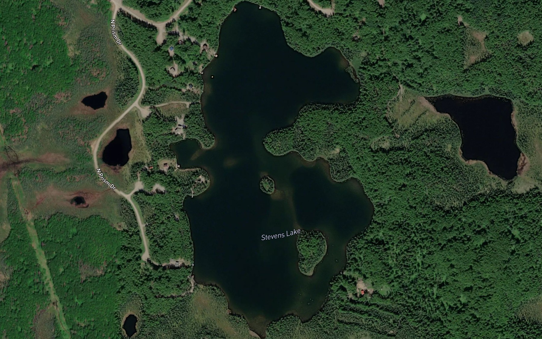 Satellite map of the Stevens Lake