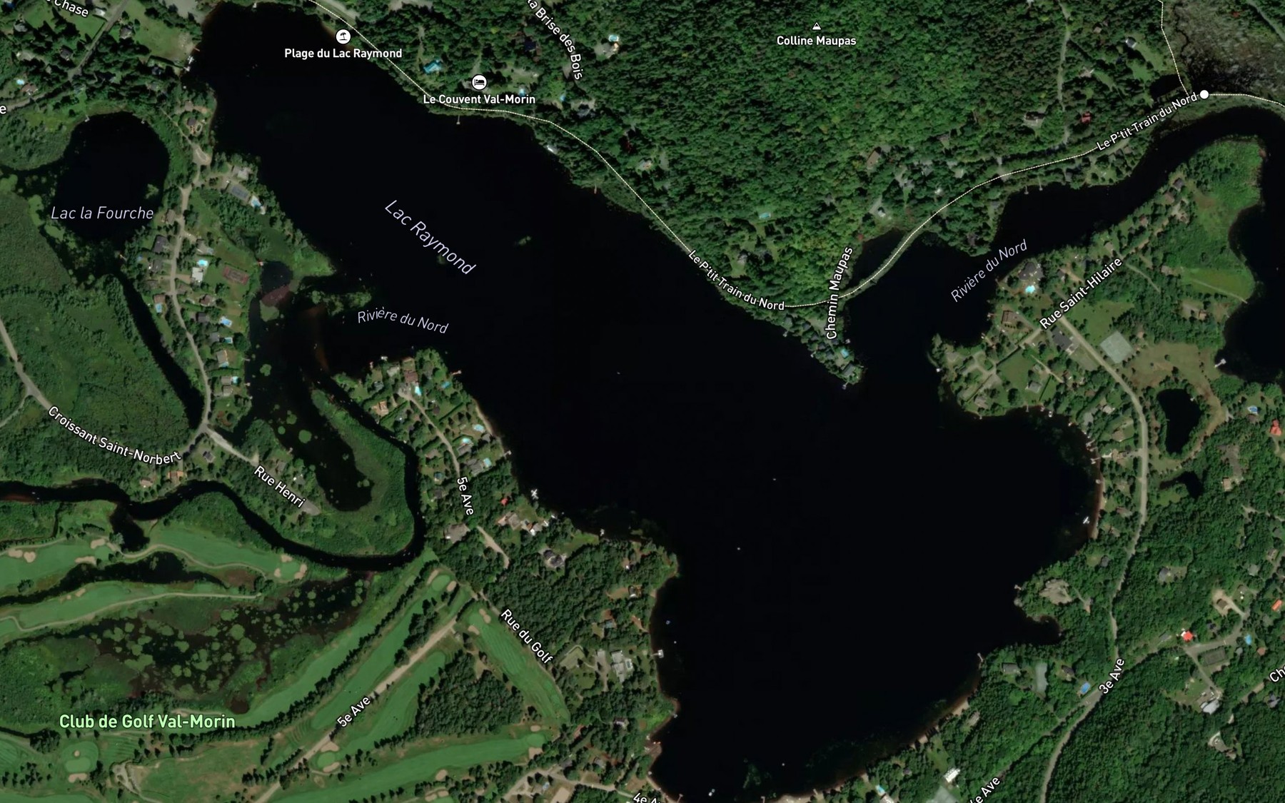 Satellite map of the Lac Raymond